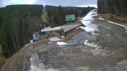 Modrá sjezdovka - dojezd k lanové dráze