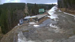 Modrá sjezdovka - dojezd k lanové dráze