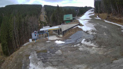 Modrá sjezdovka - dojezd k lanové dráze