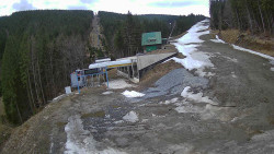 Modrá sjezdovka - dojezd k lanové dráze