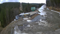 Modrá sjezdovka - dojezd k lanové dráze