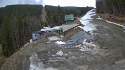 Modrá sjezdovka - dojezd k lanové dráze