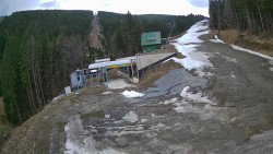 Modrá sjezdovka - dojezd k lanové dráze