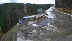 Modrá sjezdovka - dojezd k lanové dráze