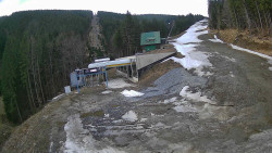 Modrá sjezdovka - dojezd k lanové dráze