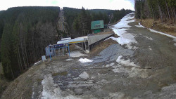 Modrá sjezdovka - dojezd k lanové dráze