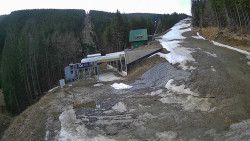 Modrá sjezdovka - dojezd k lanové dráze