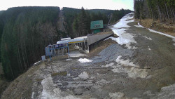 Modrá sjezdovka - dojezd k lanové dráze