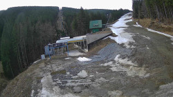 Modrá sjezdovka - dojezd k lanové dráze