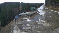 Modrá sjezdovka - dojezd k lanové dráze