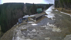 Modrá sjezdovka - dojezd k lanové dráze