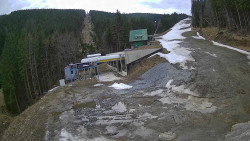 Modrá sjezdovka - dojezd k lanové dráze