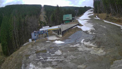 Modrá sjezdovka - dojezd k lanové dráze