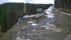 Modrá sjezdovka - dojezd k lanové dráze