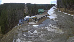 Modrá sjezdovka - dojezd k lanové dráze