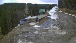 Modrá sjezdovka - dojezd k lanové dráze