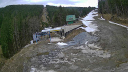 Modrá sjezdovka - dojezd k lanové dráze