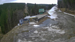 Modrá sjezdovka - dojezd k lanové dráze