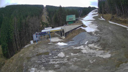 Modrá sjezdovka - dojezd k lanové dráze