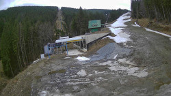 Modrá sjezdovka - dojezd k lanové dráze