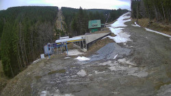 Modrá sjezdovka - dojezd k lanové dráze