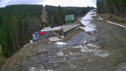 Modrá sjezdovka - dojezd k lanové dráze