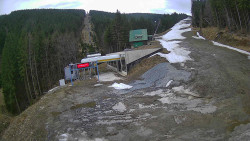 Modrá sjezdovka - dojezd k lanové dráze