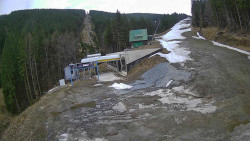 Modrá sjezdovka - dojezd k lanové dráze