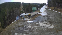 Modrá sjezdovka - dojezd k lanové dráze