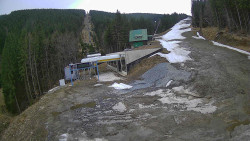 Modrá sjezdovka - dojezd k lanové dráze