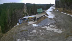 Modrá sjezdovka - dojezd k lanové dráze