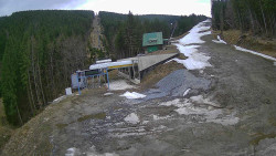 Modrá sjezdovka - dojezd k lanové dráze