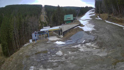 Modrá sjezdovka - dojezd k lanové dráze