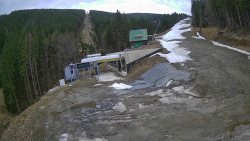 Modrá sjezdovka - dojezd k lanové dráze