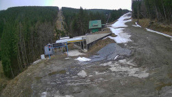 Modrá sjezdovka - dojezd k lanové dráze