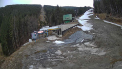 Modrá sjezdovka - dojezd k lanové dráze