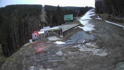 Modrá sjezdovka - dojezd k lanové dráze