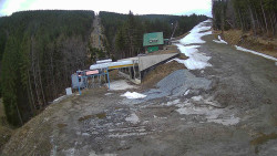 Modrá sjezdovka - dojezd k lanové dráze