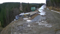 Modrá sjezdovka - dojezd k lanové dráze