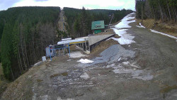 Modrá sjezdovka - dojezd k lanové dráze