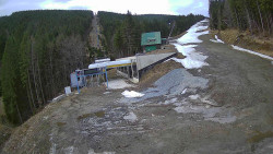 Modrá sjezdovka - dojezd k lanové dráze