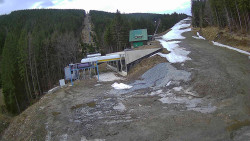 Modrá sjezdovka - dojezd k lanové dráze