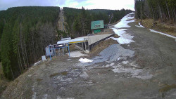 Modrá sjezdovka - dojezd k lanové dráze