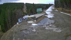 Modrá sjezdovka - dojezd k lanové dráze