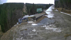 Modrá sjezdovka - dojezd k lanové dráze