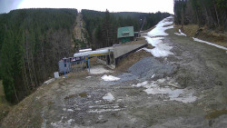 Modrá sjezdovka - dojezd k lanové dráze