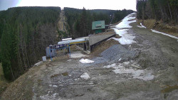 Modrá sjezdovka - dojezd k lanové dráze