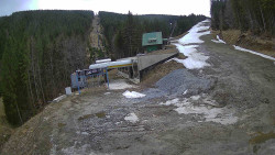 Modrá sjezdovka - dojezd k lanové dráze