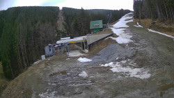 Modrá sjezdovka - dojezd k lanové dráze