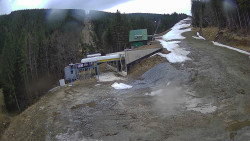 Modrá sjezdovka - dojezd k lanové dráze